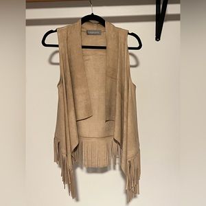Suede fringe vest
